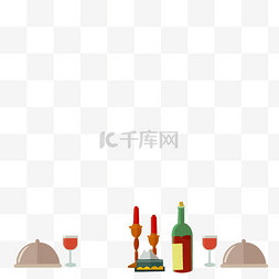 欧式红酒图片_红色的蜡烛和红酒免抠图