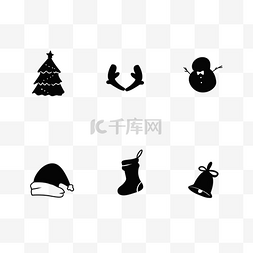 icon铃铛图片_圣诞圣诞节剪影剪纸贴纸