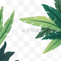 卡通树叶风景图片_绿色创意植物树叶元素