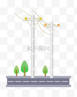 电线杆PNG素材图片_高压电线杆