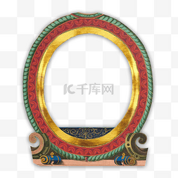 欧美古典藤蔓红金圆形装饰框