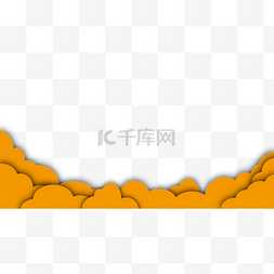 橙色国潮云朵底边