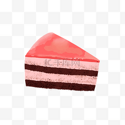 粉色小草莓图片_甜点布丁小蛋糕手绘