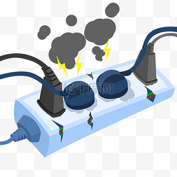 电器着火不要用水浇图片_着火插排