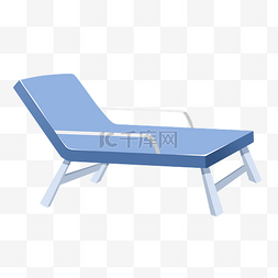 卡通蓝色家具图片_沙滩的蓝色椅子插画
