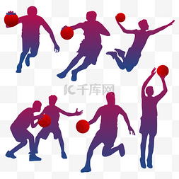 球类运动图标图片_打篮球剪影矢量图