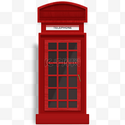 仿真红色木质电话亭