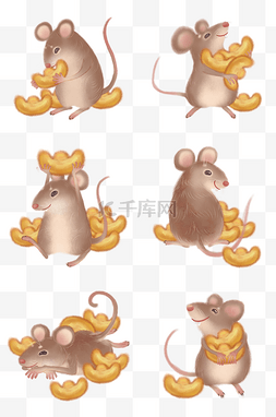 子鼠迎春图片_2020鼠年元宝子鼠合集