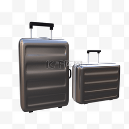 银色大小旅行行李箱组合