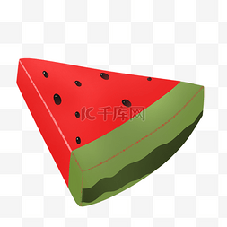 红色三角形立体手绘夏天西瓜