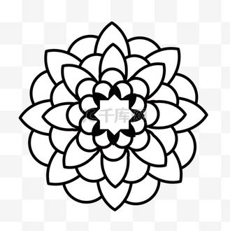 svg黑色旋转花瓣元素