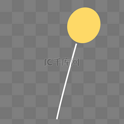 气球漂浮卡通图片_黄色的卡通气球