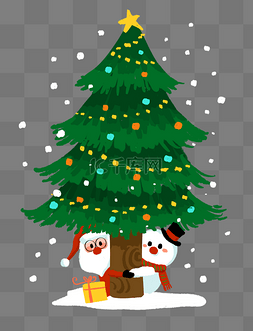 雪人图片_圣诞树和圣诞老人