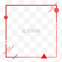 几何简约通用图片_红色简约通用几何边框