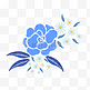蓝色花朵刺绣