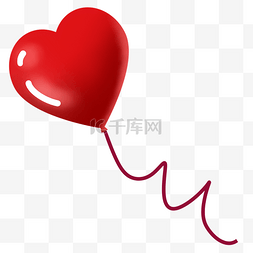 红色爱心气球海报背景七夕情人节