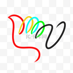 彩色logo设计图片_手指形状