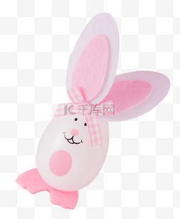复活节粉色兔子摆件
