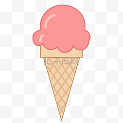 粉色冰淇淋图片_粉色冰淇淋卡通小吃