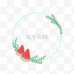 西瓜图案图片_夏天西瓜边框PNG