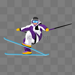 冰雪运动图标图片_冬奥会滑雪运动