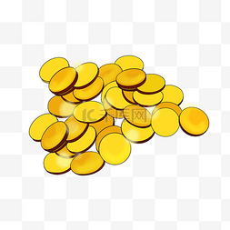 一堆黄色游戏金币