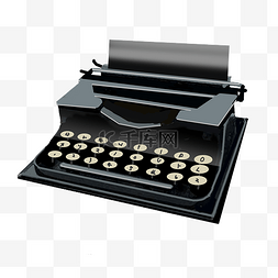 打字机按键图片_黑色打字机
