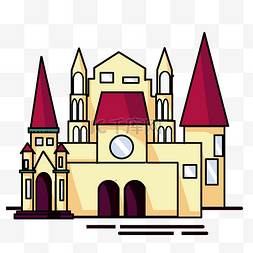 一座城堡图片_一座城堡建筑物插画