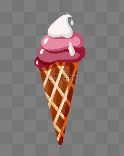 冰淇淋的甜筒图片_卡通美味甜筒插画