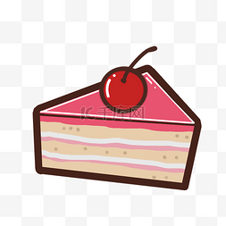 卡通粉色樱桃图片_美食蛋糕卡通免抠