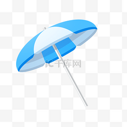 蓝白相间太阳伞