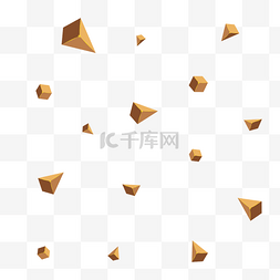 几何漂浮金色图片_立体金色几何漂浮