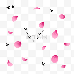 立绘粉红桃花背景矢量素材