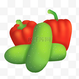 红椒卡通图片_可爱3D黏土蔬菜