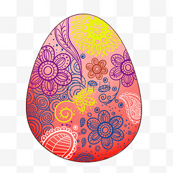 复活节手绘花纹彩蛋