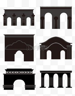 拱门建筑剪影