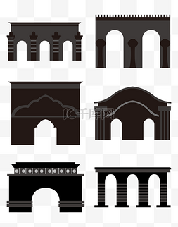 拱门黑色图片_拱门建筑剪影