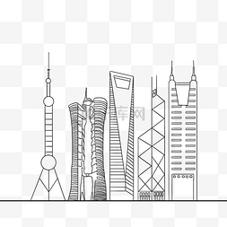 线描城市建筑
