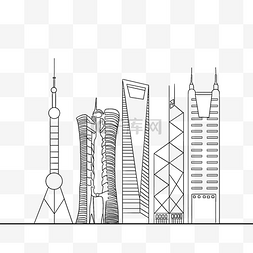 小蛮腰建筑图片_线描城市建筑