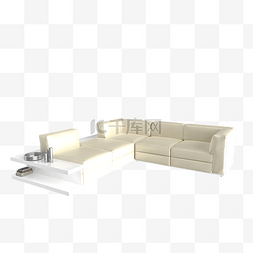 白色简约立体沙发