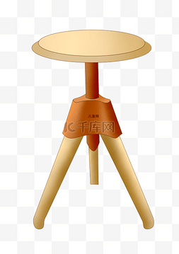 木质装饰条图片_三条腿圆桌子插画