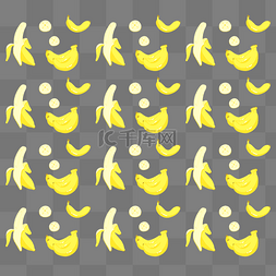 卡通香蕉底纹图片_香蕉印花装饰图案插画