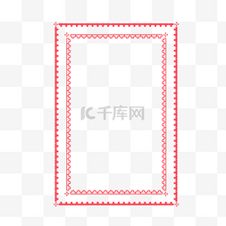 红色中国风花纹矩形边框