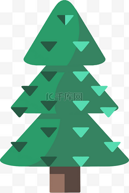 三角三层绿色大树