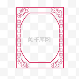 喜庆中国风花纹图片_中国红中国风喜庆红色矩形边框