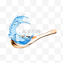 保护水源图片_免扣卡通水花勺子