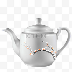 柿子树枝花纹茶壶