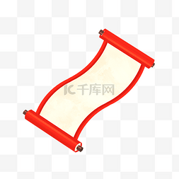 中国风卷轴标题框图片_红色写实风卷轴