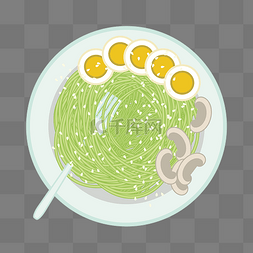 绿色蔬菜面条插画