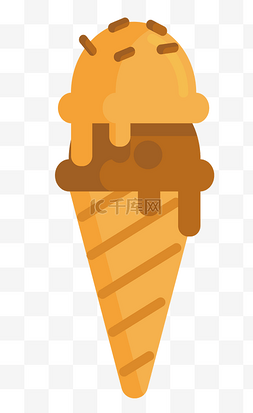 美味黄色冰淇淋插画
